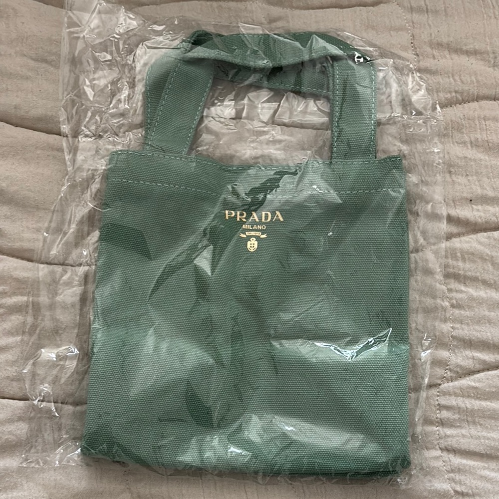 Prada Mint Green Mini Nylon Tote Bag